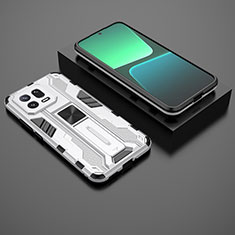 Custodia Silicone e Plastica Opaca Cover con Magnetico Supporto KC2 per Xiaomi Mi 13 5G Bianco