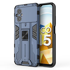 Custodia Silicone e Plastica Opaca Cover con Magnetico Supporto KC2 per Xiaomi Poco M5 4G Blu
