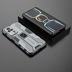 Custodia Silicone e Plastica Opaca Cover con Magnetico Supporto KC2 per Xiaomi Redmi K60E 5G Grigio