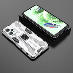 Custodia Silicone e Plastica Opaca Cover con Magnetico Supporto KC2 per Xiaomi Redmi Note 12 5G Bianco