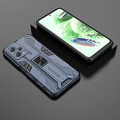 Custodia Silicone e Plastica Opaca Cover con Magnetico Supporto KC2 per Xiaomi Redmi Note 12 5G Blu