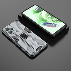 Custodia Silicone e Plastica Opaca Cover con Magnetico Supporto KC2 per Xiaomi Redmi Note 12 5G Grigio