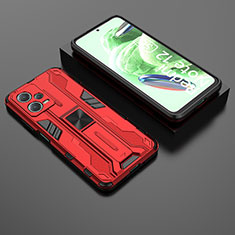 Custodia Silicone e Plastica Opaca Cover con Magnetico Supporto KC2 per Xiaomi Redmi Note 12 5G Rosso