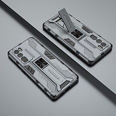 Custodia Silicone e Plastica Opaca Cover con Magnetico Supporto KC3 per Realme GT Master Explorer 5G Grigio