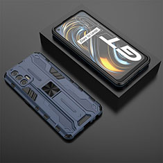 Custodia Silicone e Plastica Opaca Cover con Magnetico Supporto KC3 per Realme GT Neo 2T 5G Blu