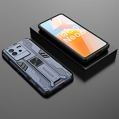 Custodia Silicone e Plastica Opaca Cover con Magnetico Supporto KC3 per Vivo iQOO Neo6 5G Blu