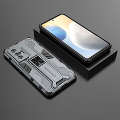 Custodia Silicone e Plastica Opaca Cover con Magnetico Supporto KC3 per Vivo X70 5G Grigio