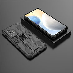 Custodia Silicone e Plastica Opaca Cover con Magnetico Supporto KC3 per Vivo X70 5G Nero