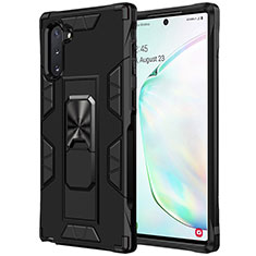 Custodia Silicone e Plastica Opaca Cover con Magnetico Supporto MQ1 per Samsung Galaxy Note 10 5G Nero