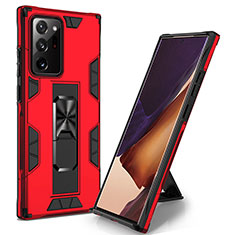 Custodia Silicone e Plastica Opaca Cover con Magnetico Supporto MQ1 per Samsung Galaxy Note 20 Ultra 5G Rosso