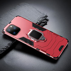 Custodia Silicone e Plastica Opaca Cover con Magnetico Supporto per Apple iPhone 11 Pro Rosso
