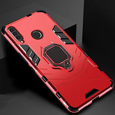 Custodia Silicone e Plastica Opaca Cover con Magnetico Supporto per Huawei Honor 20 Lite Rosso