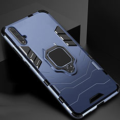 Custodia Silicone e Plastica Opaca Cover con Magnetico Supporto per Huawei Honor 20S Blu