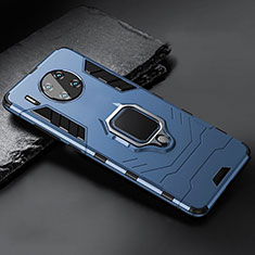 Custodia Silicone e Plastica Opaca Cover con Magnetico Supporto per Huawei Mate 30 Pro Blu