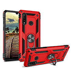 Custodia Silicone e Plastica Opaca Cover con Magnetico Supporto per Huawei Nova 4e Rosso