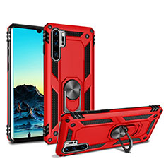 Custodia Silicone e Plastica Opaca Cover con Magnetico Supporto per Huawei P30 Pro New Edition Rosso
