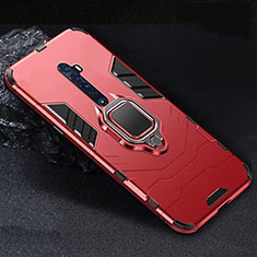 Custodia Silicone e Plastica Opaca Cover con Magnetico Supporto per Oppo Reno2 Rosso