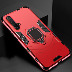 Custodia Silicone e Plastica Opaca Cover con Magnetico Supporto per Realme X3 SuperZoom Rosso