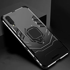 Custodia Silicone e Plastica Opaca Cover con Magnetico Supporto per Samsung Galaxy A90 5G Nero