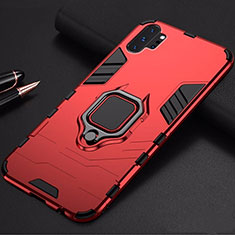 Custodia Silicone e Plastica Opaca Cover con Magnetico Supporto per Samsung Galaxy Note 10 Plus 5G Rosso