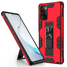 Custodia Silicone e Plastica Opaca Cover con Magnetico Supporto per Samsung Galaxy Note 20 Plus 5G Rosso