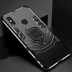 Custodia Silicone e Plastica Opaca Cover con Magnetico Supporto per Xiaomi Mi A2 Lite Nero