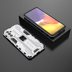 Custodia Silicone e Plastica Opaca Cover con Magnetico Supporto T01 per Samsung Galaxy A05s Bianco