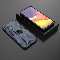 Custodia Silicone e Plastica Opaca Cover con Magnetico Supporto T01 per Samsung Galaxy A05s Blu