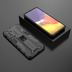 Custodia Silicone e Plastica Opaca Cover con Magnetico Supporto T01 per Samsung Galaxy A05s Nero