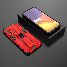 Custodia Silicone e Plastica Opaca Cover con Magnetico Supporto T01 per Samsung Galaxy A05s Rosso