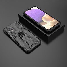 Custodia Silicone e Plastica Opaca Cover con Magnetico Supporto T01 per Samsung Galaxy M32 5G Nero