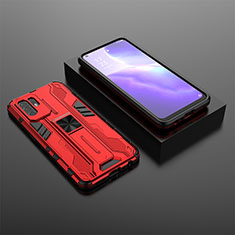 Custodia Silicone e Plastica Opaca Cover con Magnetico Supporto T02 per Oppo A94 5G Rosso