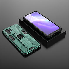 Custodia Silicone e Plastica Opaca Cover con Magnetico Supporto T02 per Oppo A94 5G Verde