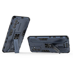 Custodia Silicone e Plastica Opaca Cover con Magnetico Supporto T02 per Samsung Galaxy A05s Blu