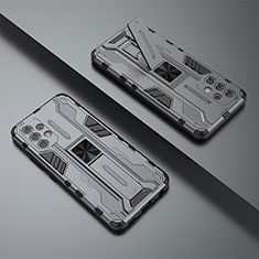 Custodia Silicone e Plastica Opaca Cover con Magnetico Supporto T02 per Samsung Galaxy A32 5G Grigio