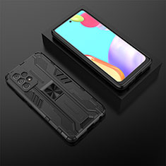 Custodia Silicone e Plastica Opaca Cover con Magnetico Supporto T02 per Samsung Galaxy A52s 5G Nero
