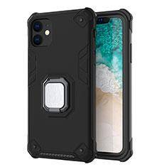 Custodia Silicone e Plastica Opaca Cover con Magnetico Supporto Z01 per Apple iPhone 11 Nero