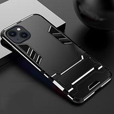 Custodia Silicone e Plastica Opaca Cover con Supporto A01 per Apple iPhone 13 Mini Nero