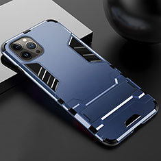 Custodia Silicone e Plastica Opaca Cover con Supporto A01 per Apple iPhone 13 Pro Max Blu