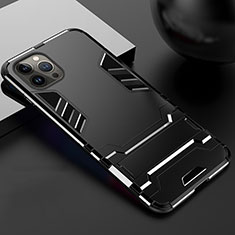 Custodia Silicone e Plastica Opaca Cover con Supporto A01 per Apple iPhone 13 Pro Max Nero