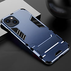Custodia Silicone e Plastica Opaca Cover con Supporto A01 per Apple iPhone 14 Blu