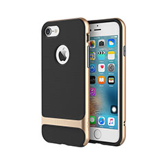 Custodia Silicone e Plastica Opaca Cover con Supporto A01 per Apple iPhone 7 Plus Oro