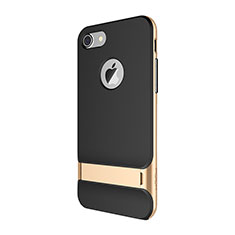 Custodia Silicone e Plastica Opaca Cover con Supporto A01 per Apple iPhone 8 Oro