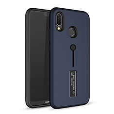 Custodia Silicone e Plastica Opaca Cover con Supporto A01 per Huawei P20 Lite Blu