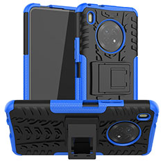 Custodia Silicone e Plastica Opaca Cover con Supporto A01 per Huawei Y9a Blu