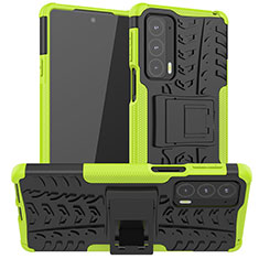 Custodia Silicone e Plastica Opaca Cover con Supporto A01 per Motorola Moto Edge 20 5G Verde