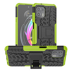 Custodia Silicone e Plastica Opaca Cover con Supporto A01 per Motorola Moto Edge 20 Lite 5G Verde