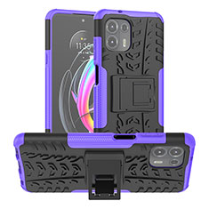 Custodia Silicone e Plastica Opaca Cover con Supporto A01 per Motorola Moto Edge 20 Lite 5G Viola