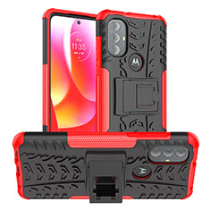 Custodia Silicone e Plastica Opaca Cover con Supporto A01 per Motorola Moto G Play Gen 2 Rosso