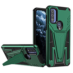 Custodia Silicone e Plastica Opaca Cover con Supporto A01 per Motorola Moto G Pure Verde